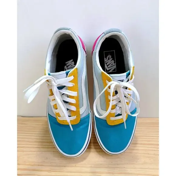 Vans Ward Color Block Low Skate Shoes Skateboarding Canvas Womens Size 8.5 - Picture 7 of 11